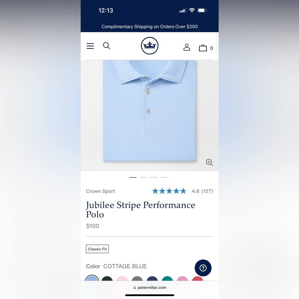 Peter Millar Jubilee Performance Polo in Cottage Blue